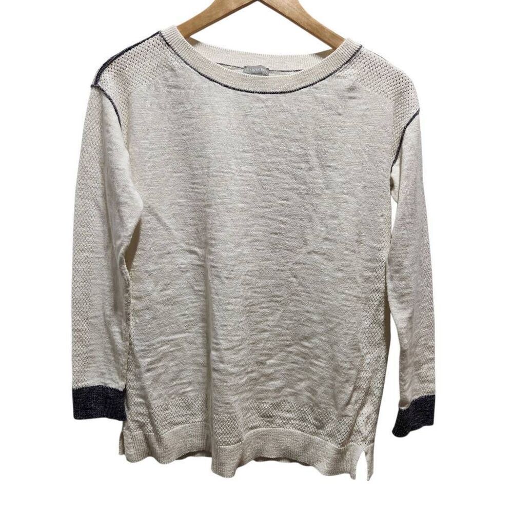 T by Talbots knit shirt long sleeve eyelet size XS